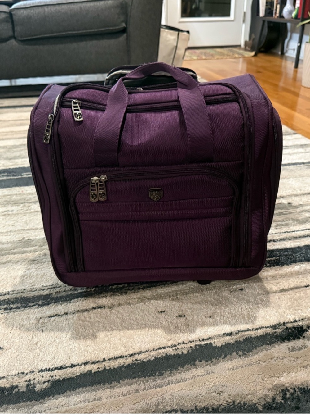 Compact Purple Travel Carry Bag with Front Organizer
